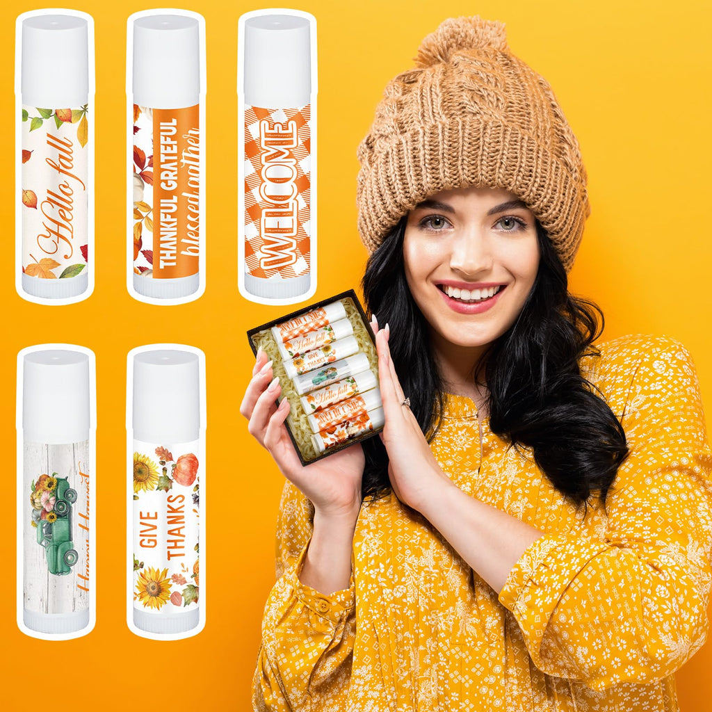 Siifert 50 Pcs Lip Balms Bulk Favors – Honey Flavor for Thanksgiving & Christmas