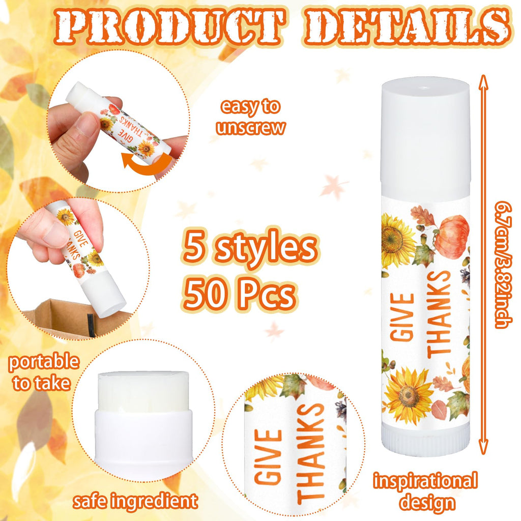 Siifert 50 Pcs Lip Balms Bulk Favors – Honey Flavor for Thanksgiving & Christmas