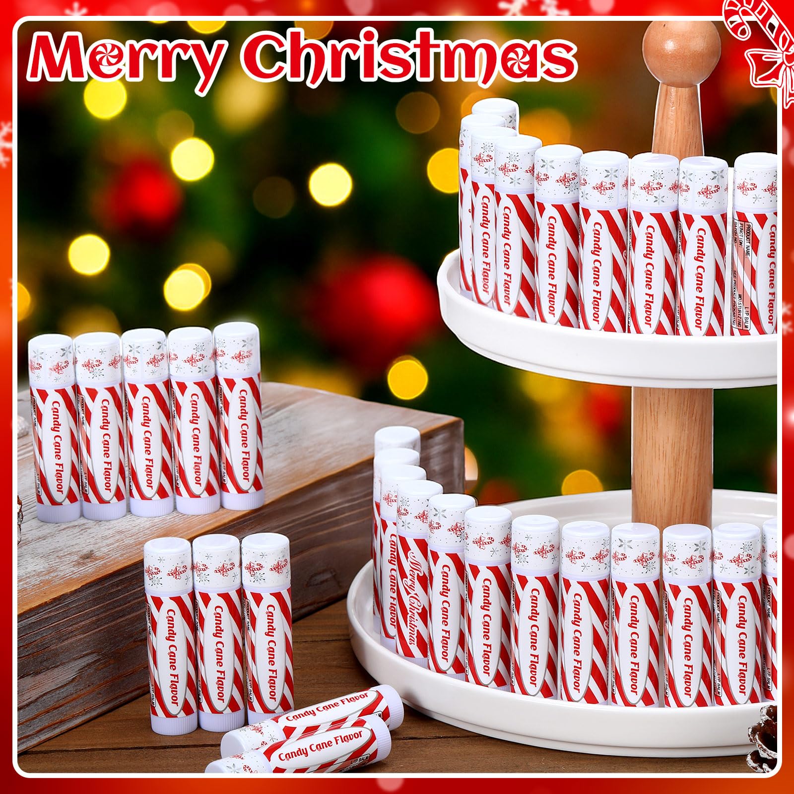 Siifert 10 Pack Christmas Lip Balms – Peppermint Candy Scent Bulk Gift Set