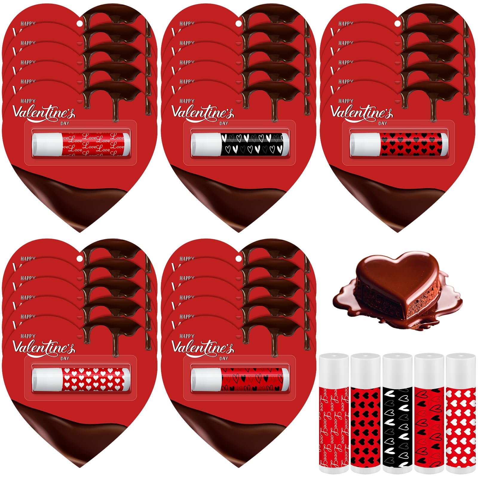 Siifert 25 Pcs Valentine Lip Balms – Heart-Shaped Gift Set for Galentine’s Day