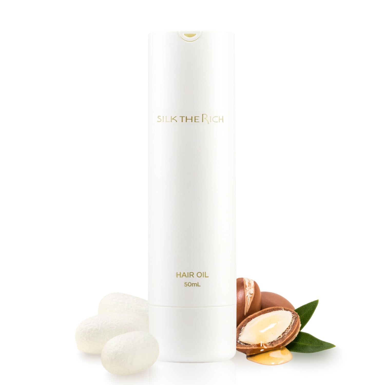 SILK THE RICH Hair Oil – Heat Protectant & Split End Repair with Argan Oil (Travel Size 50ml)