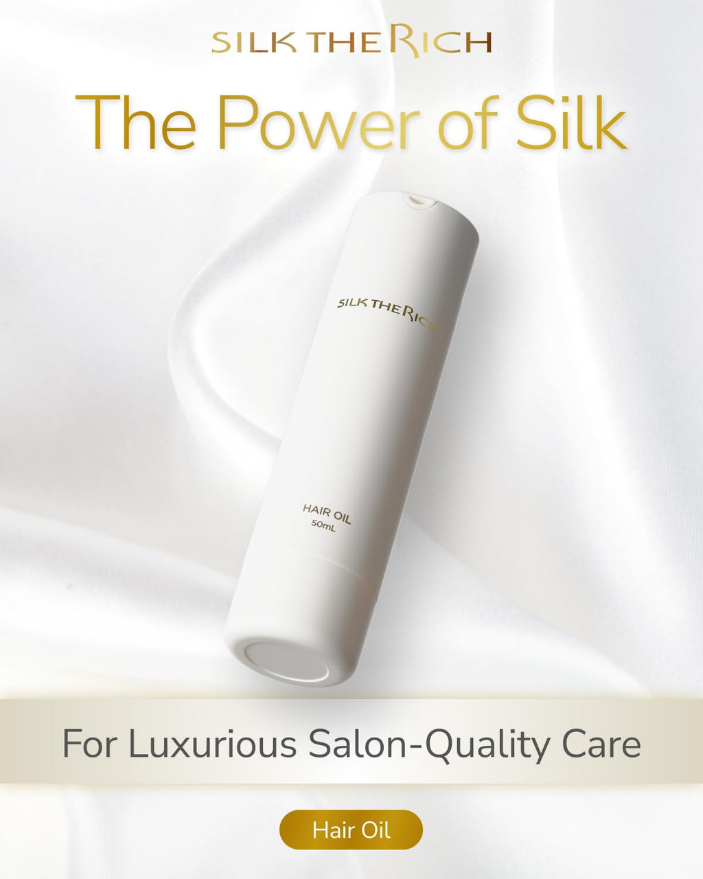 SILK THE RICH Hair Oil – Heat Protectant & Split End Repair with Argan Oil (Travel Size 50ml)