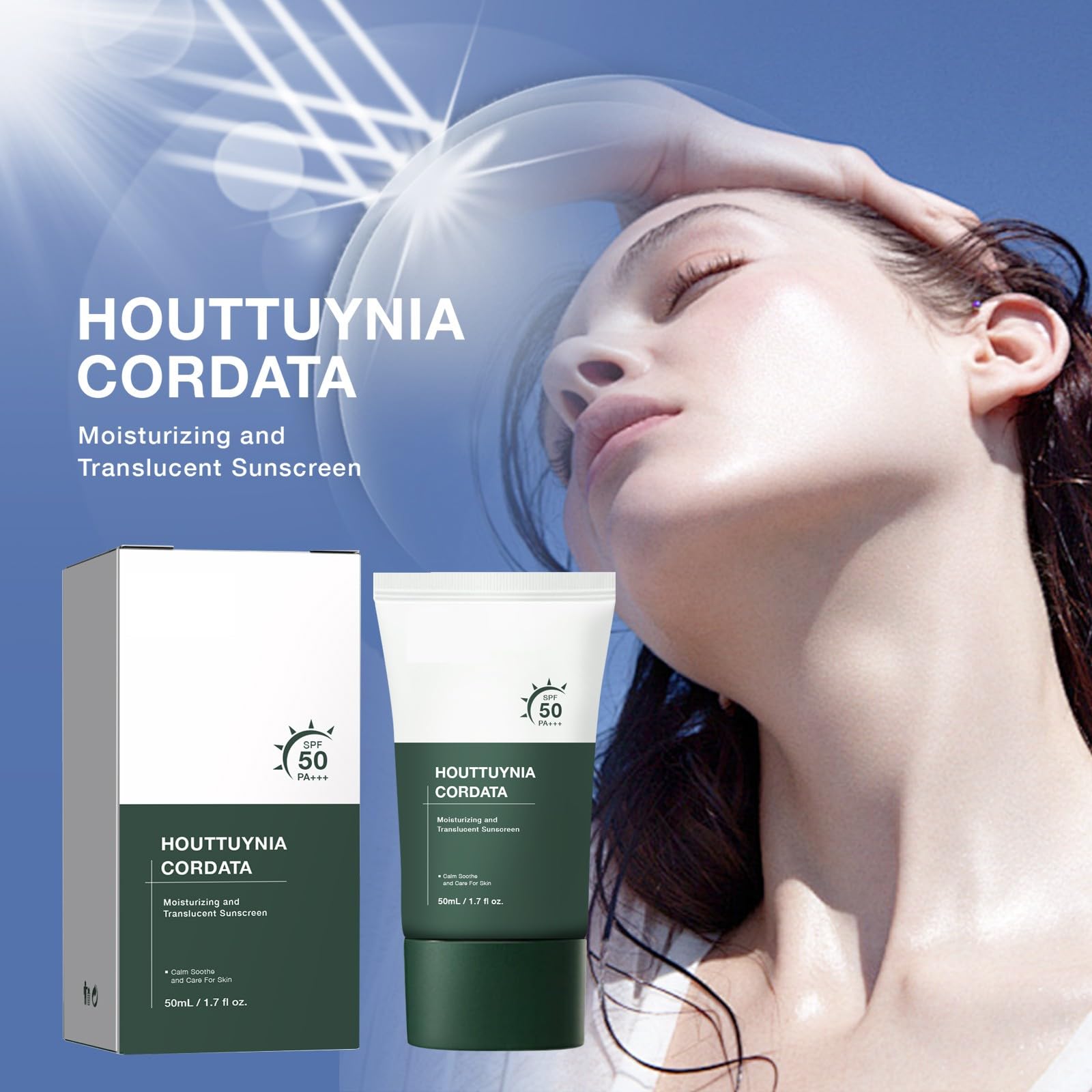 Silky Moisture Sunscreen — Korean SPF 50+ PA++++ Clear Filter Sun Essence, No White Cast