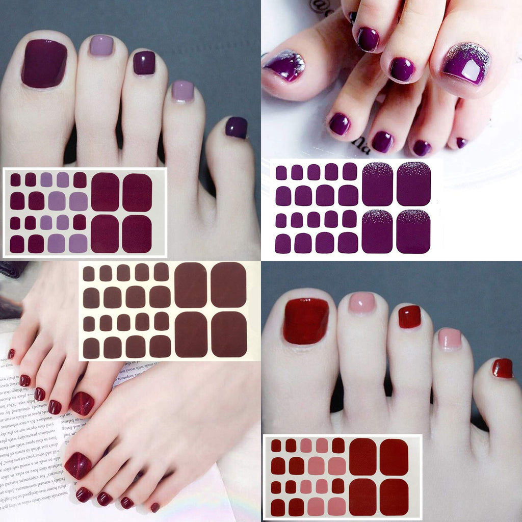 SILPECWEE 20 Sheets Toe Nail Polish Strips – Self-Adhesive Gel Nail Wraps for Women