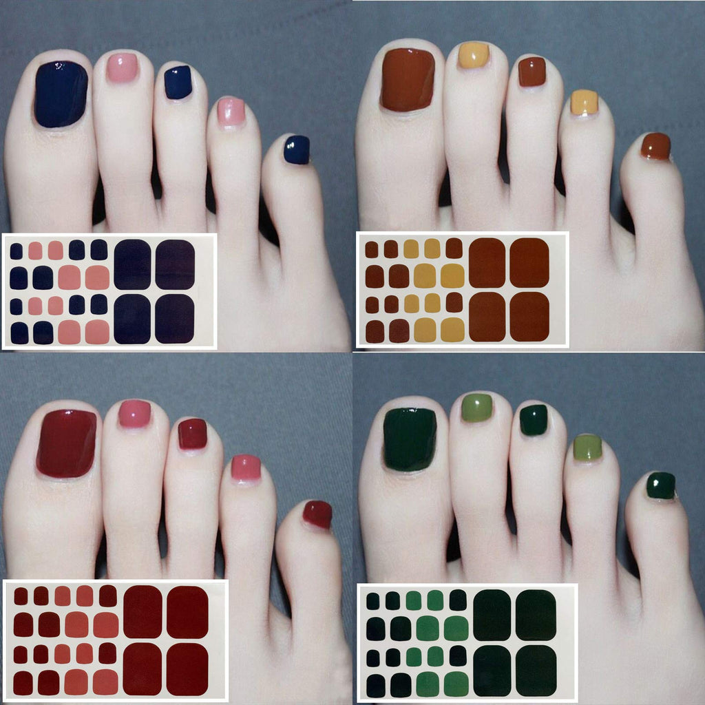 SILPECWEE 20 Sheets Toe Nail Polish Strips – Self-Adhesive Gel Nail Wraps for Women