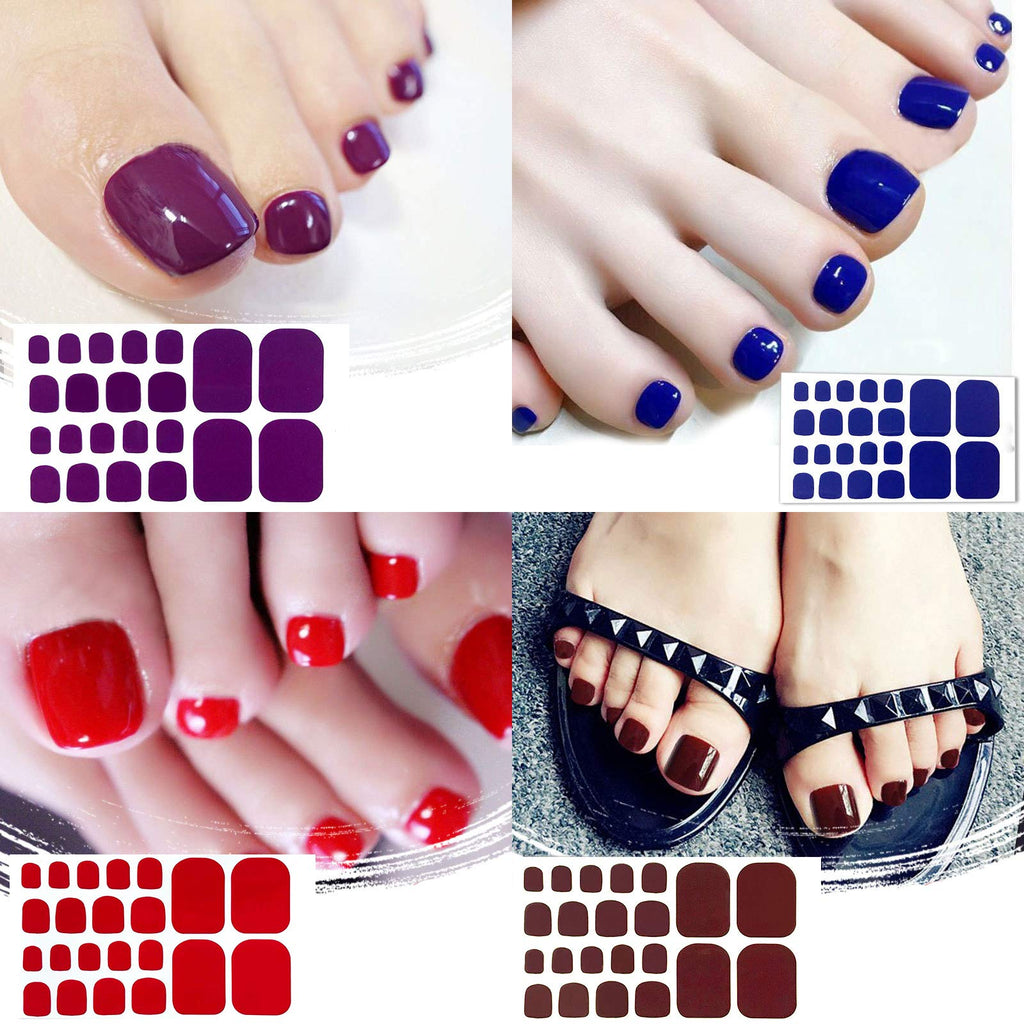 SILPECWEE 20 Sheets Toe Nail Polish Strips – Self-Adhesive Gel Nail Wraps for Women