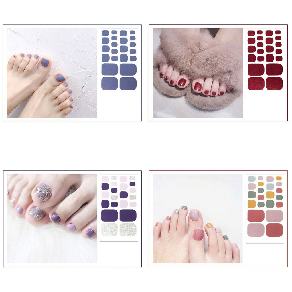 SILPECWEE 20 Sheets Toe Nail Polish Strips – Self-Adhesive Gel Nail Wraps for Women
