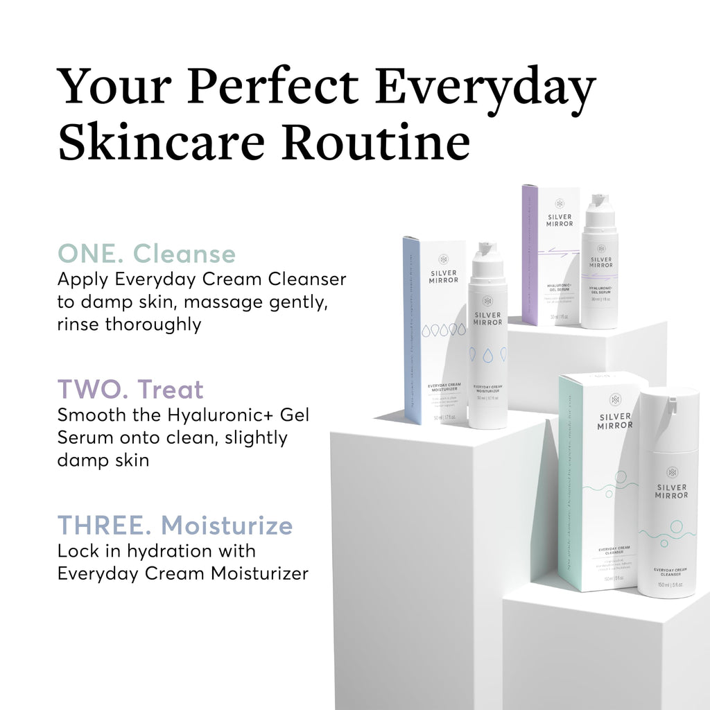 Silver Mirror Everyday Cream Cleanser (5 Fl Oz) – Gentle Hydrating Facial Cleanser for All Skin Types