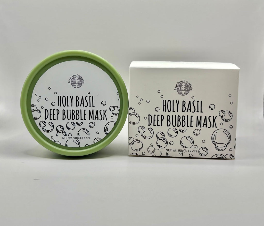 Silverlake Essentials Holy Basil Deep Bubble Mask 90g with Grey Headband & Applicator