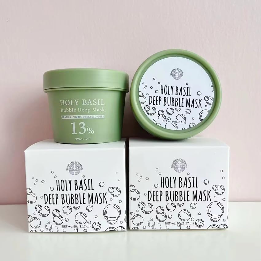 Silverlake Essentials Holy Basil Deep Bubble Mask 90g with Grey Headband & Applicator