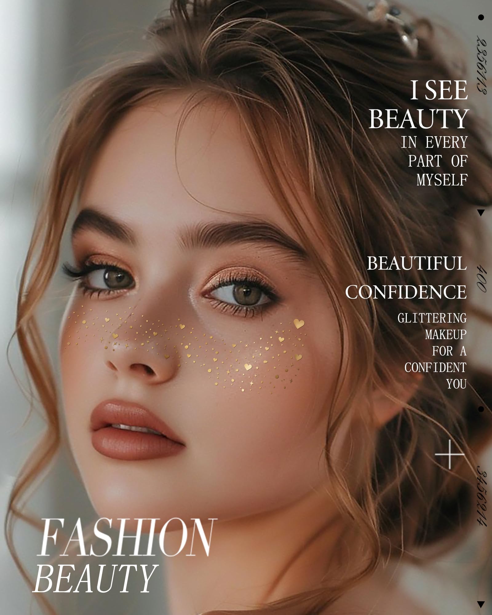 Simpilos Glitter Freckles Gold Hearted – Waterproof Body & Face Glitter Patches for Festivals & Raves