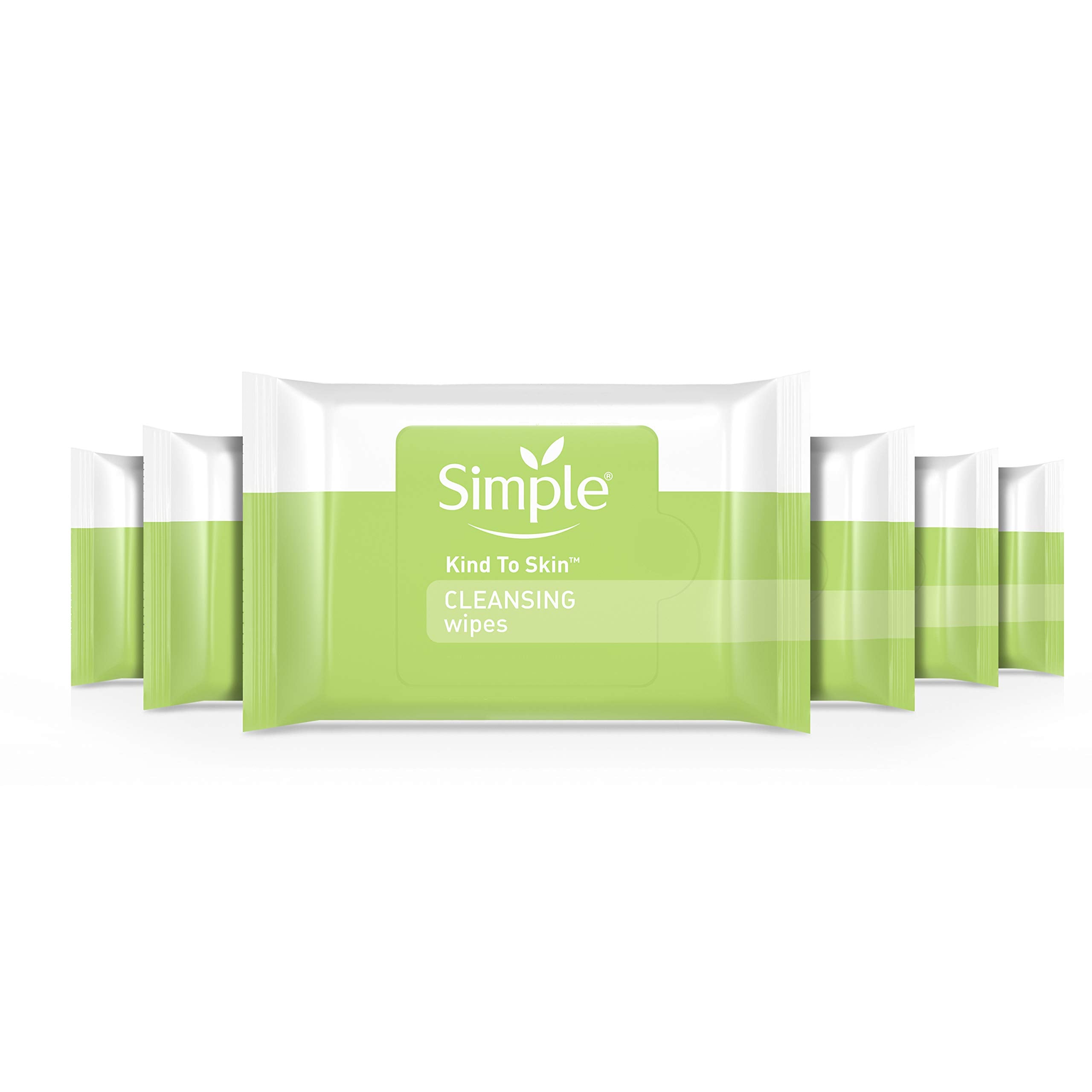 Simple Cleansing Wipes — Kind to Skin, Removes Waterproof Mascara, Fragrance-Free, 25 Count (Pack of 6)