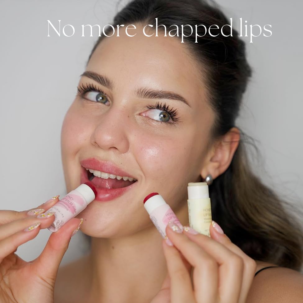 Natural Honey Lip Balm – 3 Pack by Simple Sophistication | Grassfed Tallow, Raw Honey & Argan Oil, Untinted