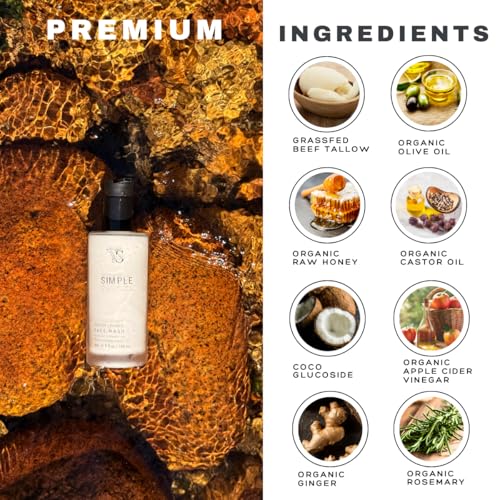 Simple Sophistication Tallow Honey Cleansing Milk — Gentle Hydrating Face Wash for Sensitive Skin