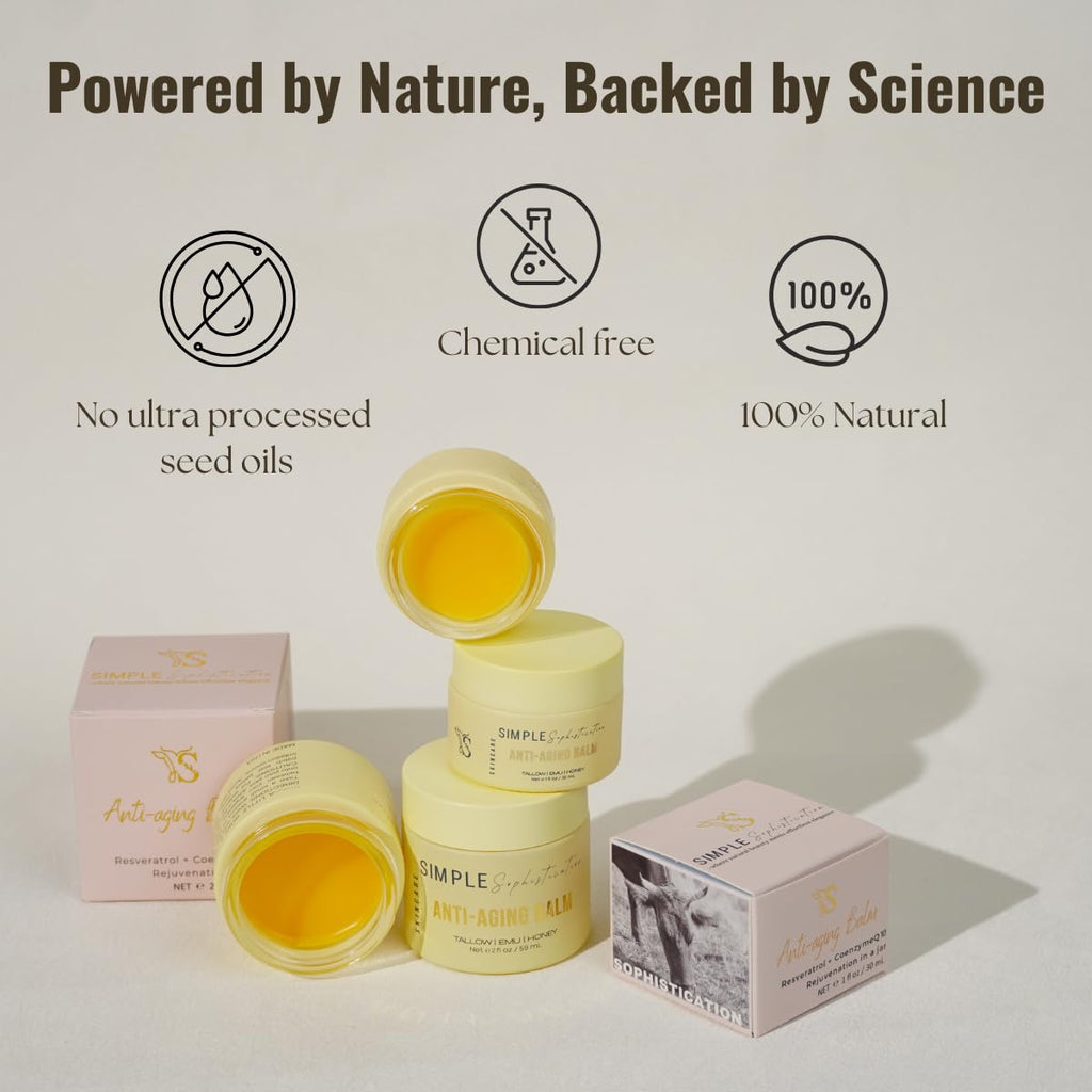 Simple Sophistication Tallow Emu Honey Balm — Nourishing Non-Greasy Moisturizer with Manuka Honey & Emu Oil (2 oz)