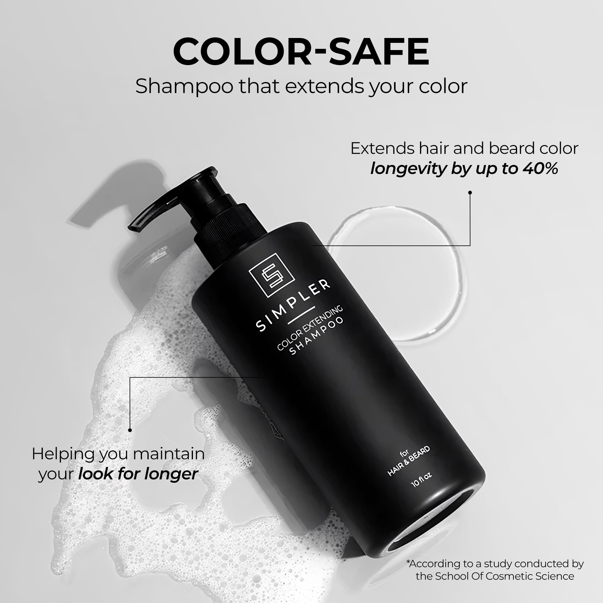 SIMPLER HAIR COLOR Shampoo for Men – Color Safe, Dye & Sulfate Free, Sweet Agave