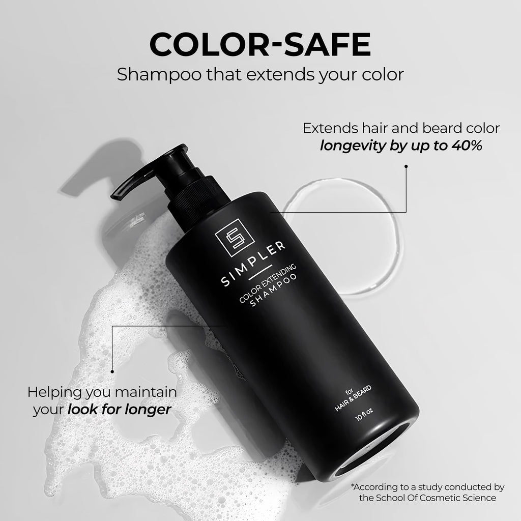 SIMPLER HAIR COLOR Shampoo for Men - Bergamot & Cedar, Dye-Free Color Care