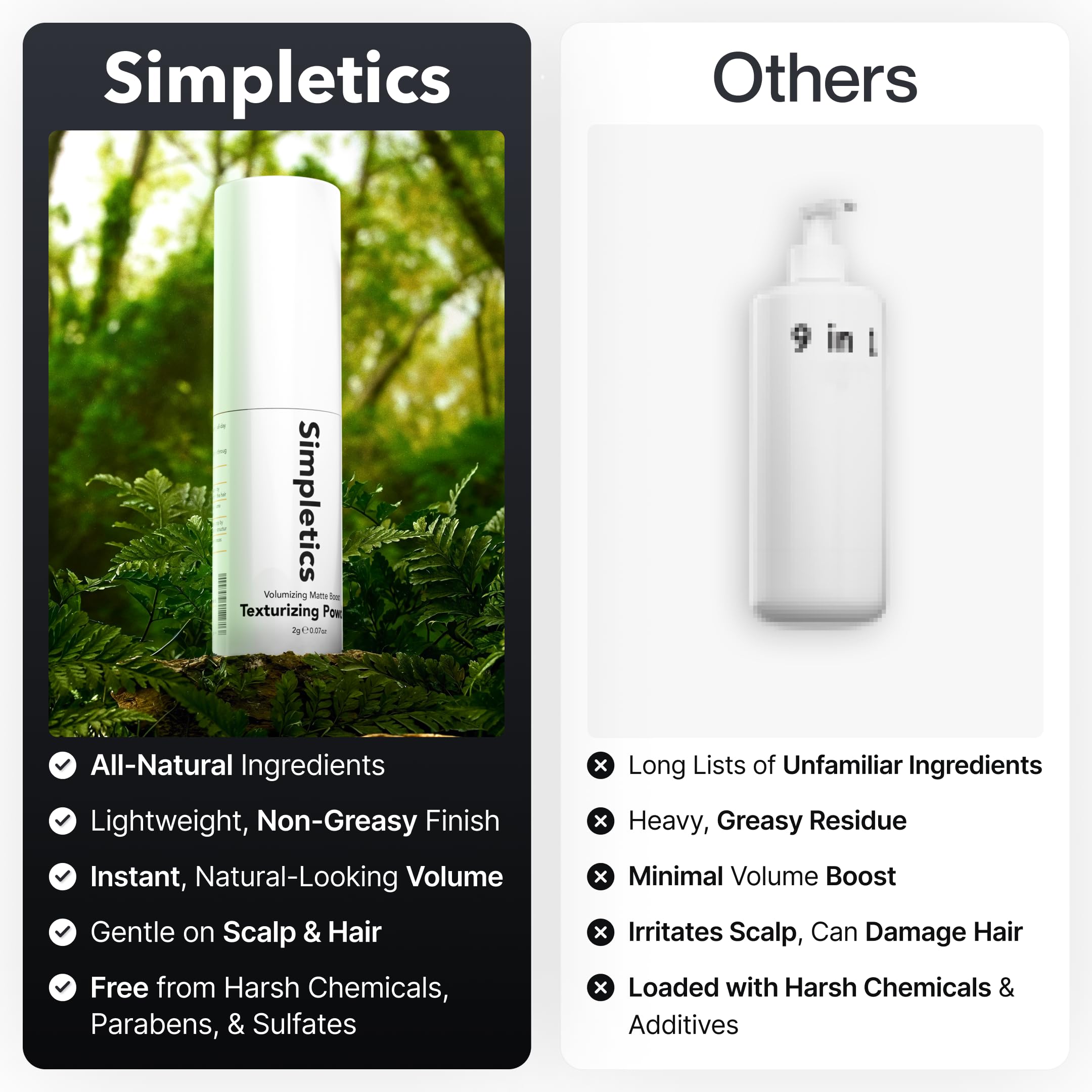 Simpletics Texturizing Powder – All-Natural 4-Ingredient Volume & Matte Finish