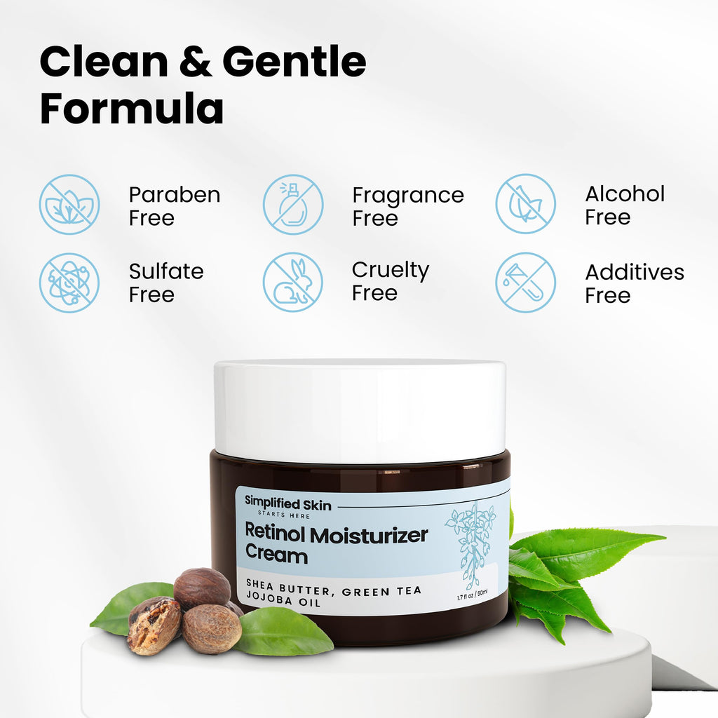 Simplified Skin Retinol Cream for Face (3-Pack) – 2.5% Retinol, Hyaluronic Acid, Anti-Aging Moisturizer (1.7 oz each)