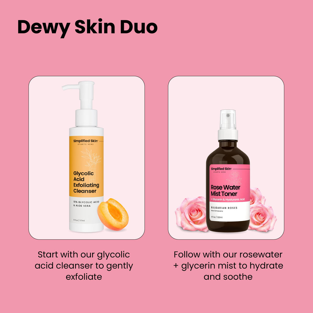 Simplified Skin Rosewater & Glycerin Spray – Hydrating Facial Mist (4 oz)