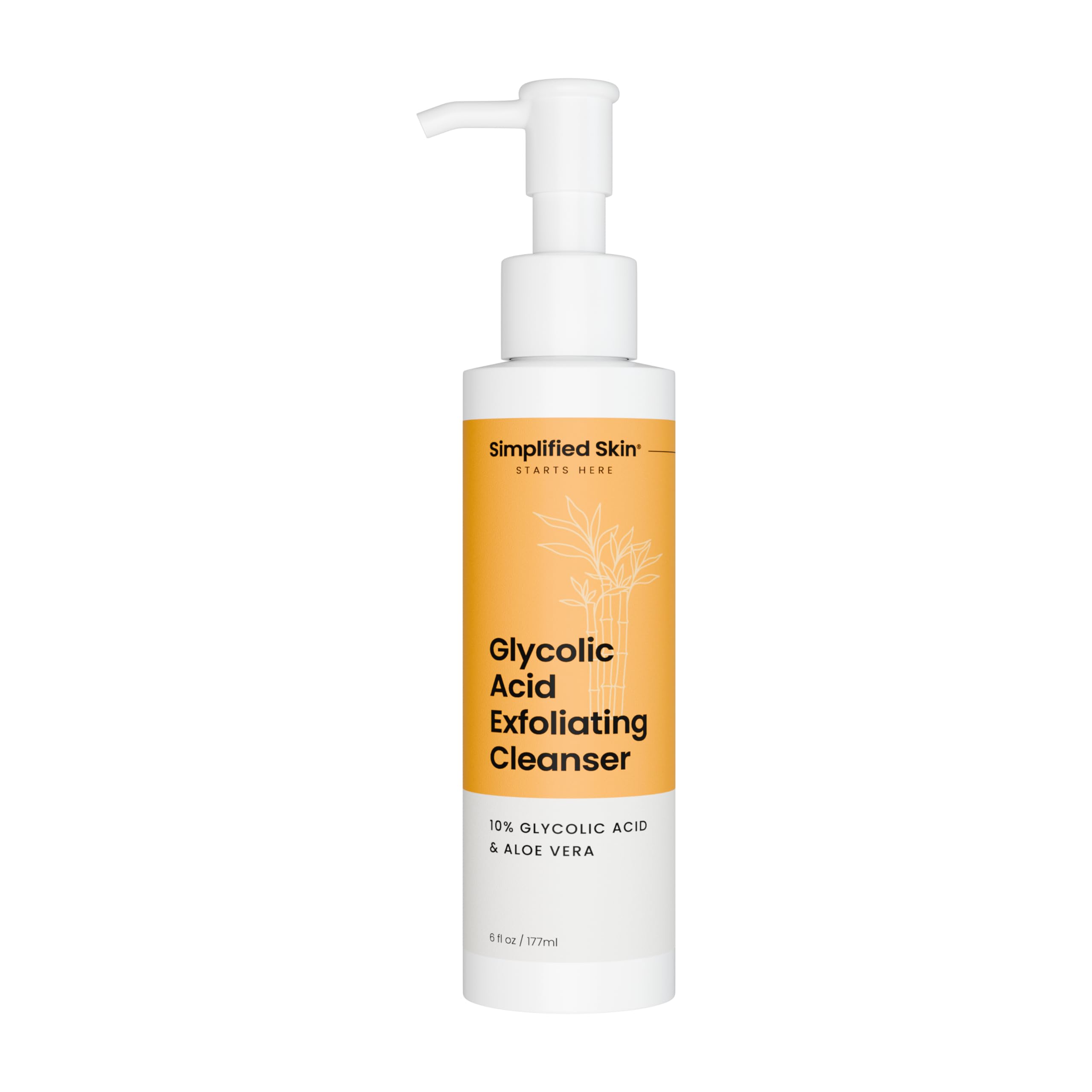 Simplified Skin Glycolic Face Wash – 10% AHA Exfoliating Cleanser, 6 Fl Oz