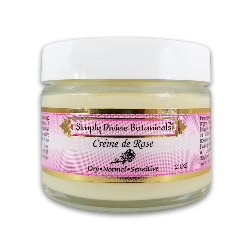 Simply Divine Botanicals Creme de Rose Heavenly Facial Moisturizer - Natural & Organic Face Cream (2 oz)