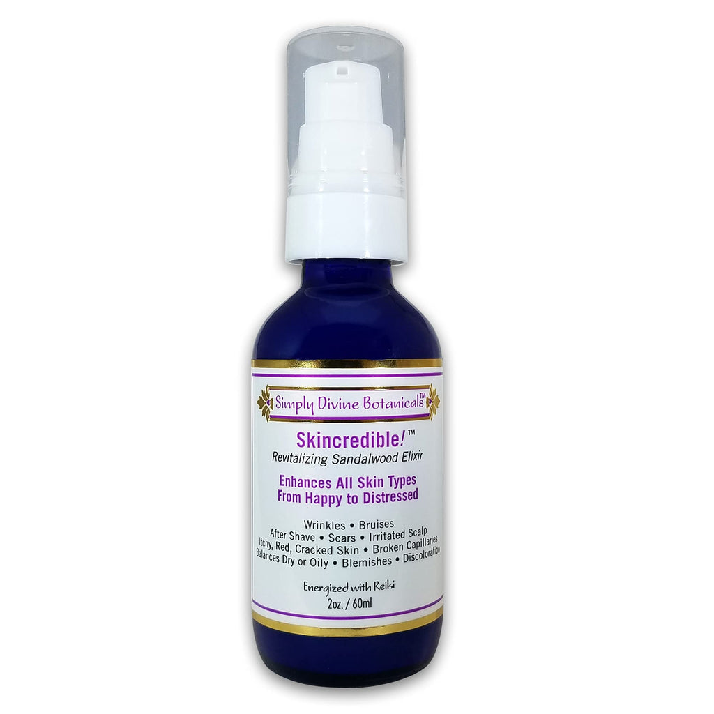 Simply Divine Botanicals Skincredible Sandalwood Revitalizing Elixir – Smooth Fine Lines, Even Discoloration, Sensitive Skin