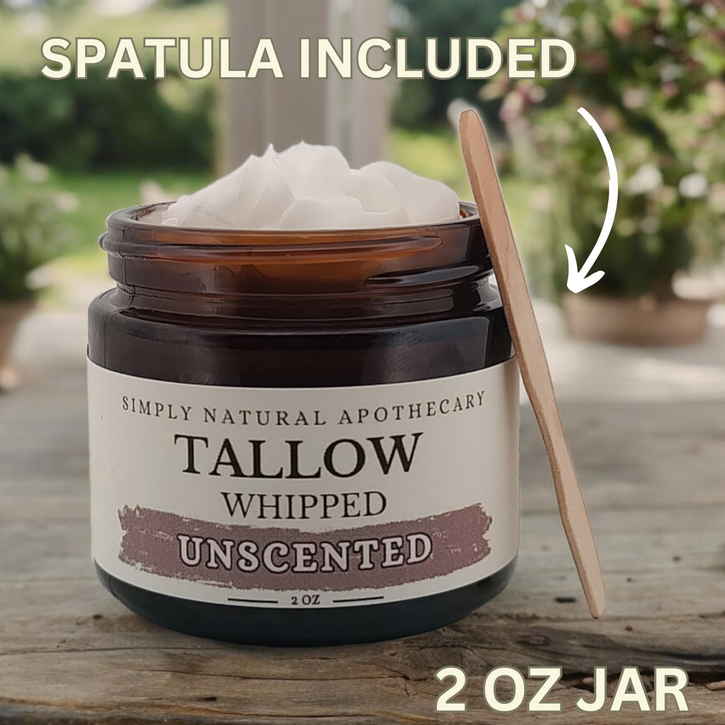 Simply Natural Apothecary Beef Tallow Balm — Unscented Moisturizer, 2 oz