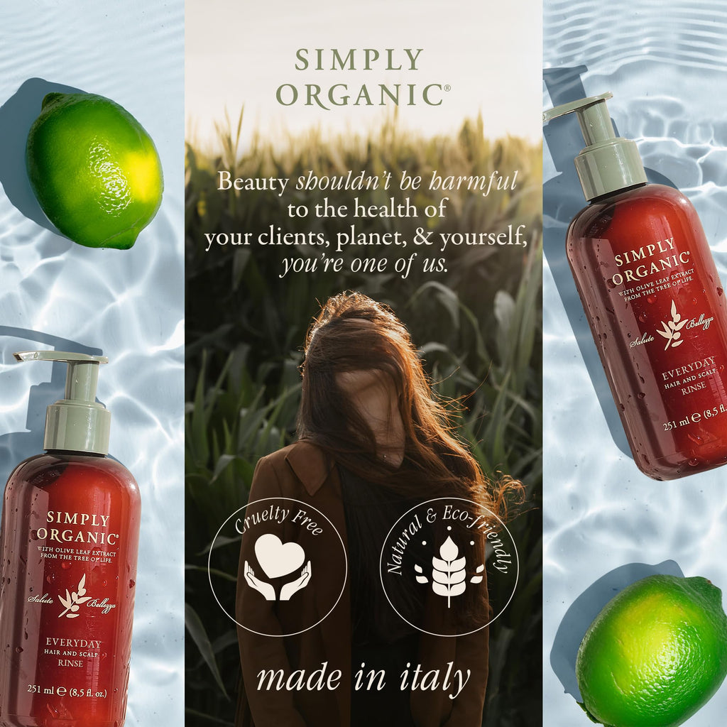 SIMPLY ORGANIC Hair & Scalp Rinse Daily Conditioner – Made in Italy, All Natural