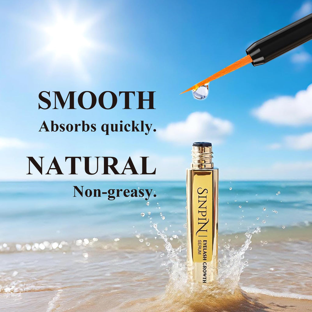 SINPIN Natural Lash Growth Serum – See Visible Results in 4 Weeks, Prostaglandin-Free, Biotin & Peptides, 5ml