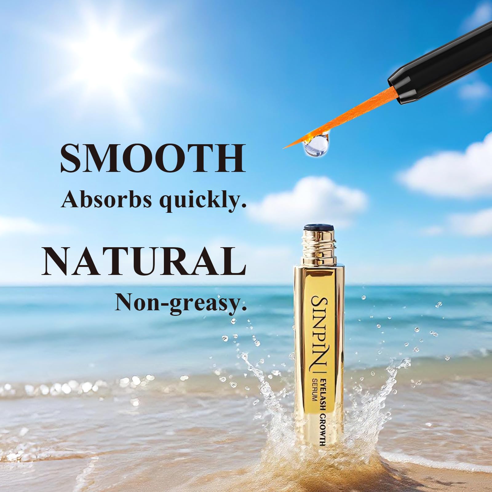 SINPIN Natural Lash Growth Serum – See Visible Results in 4 Weeks, Prostaglandin-Free, Biotin & Peptides, 5ml