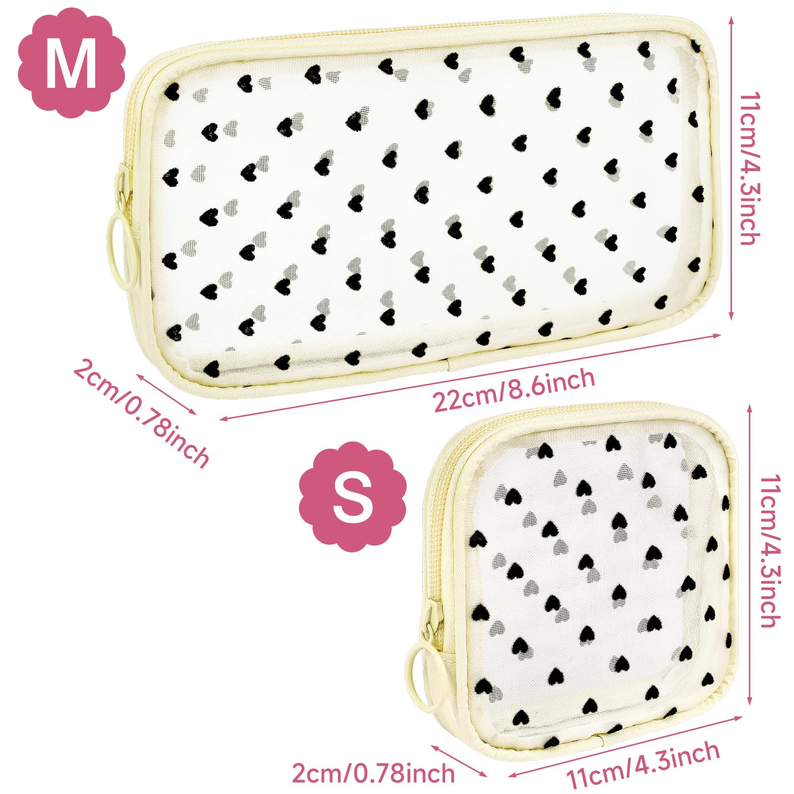 Sinzip 4-Piece Mesh Zipper Pouch Set | See-Through Nylon Travel & Makeup Bags