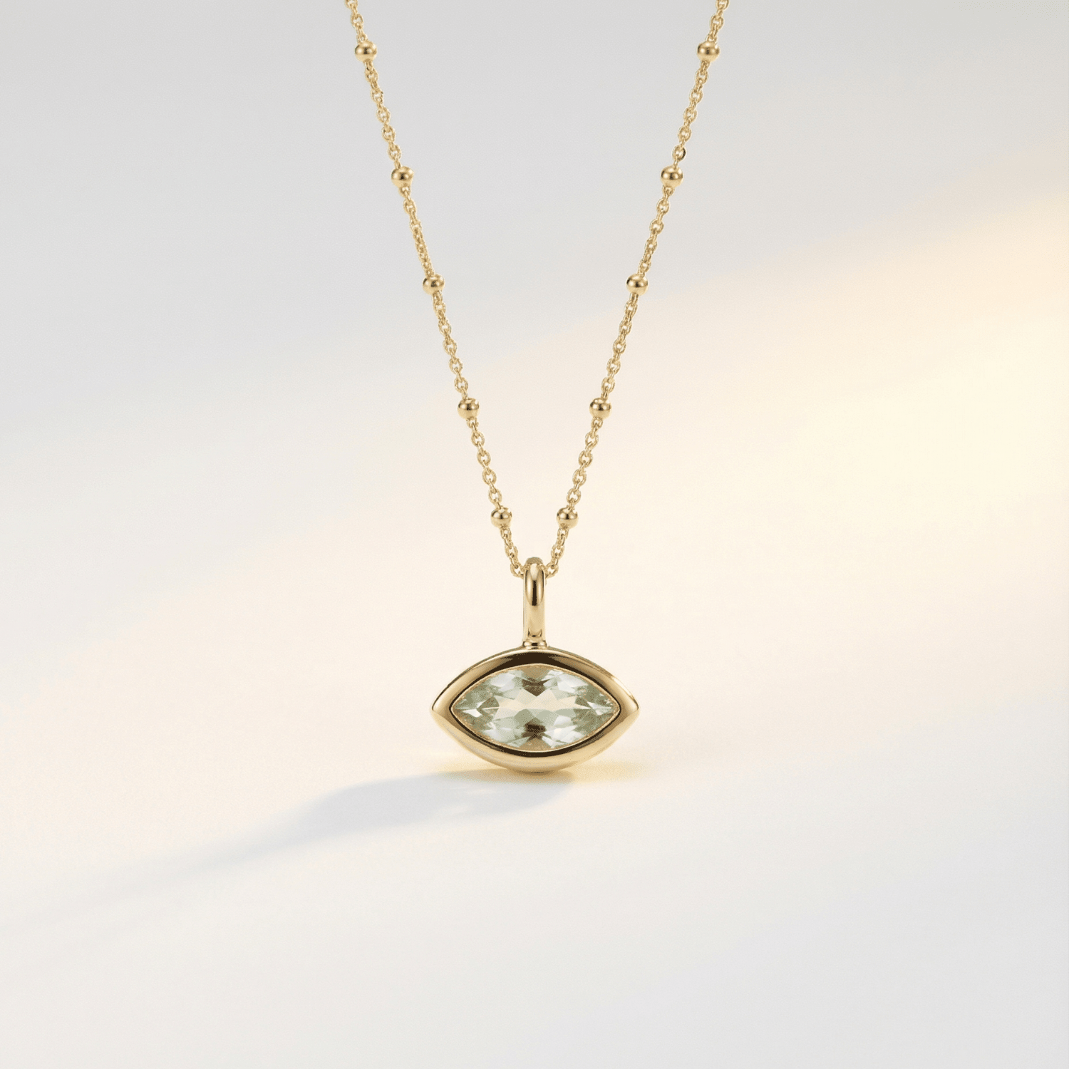 Siren’s Teardrop Green Quartz Necklace - Gold or Silver