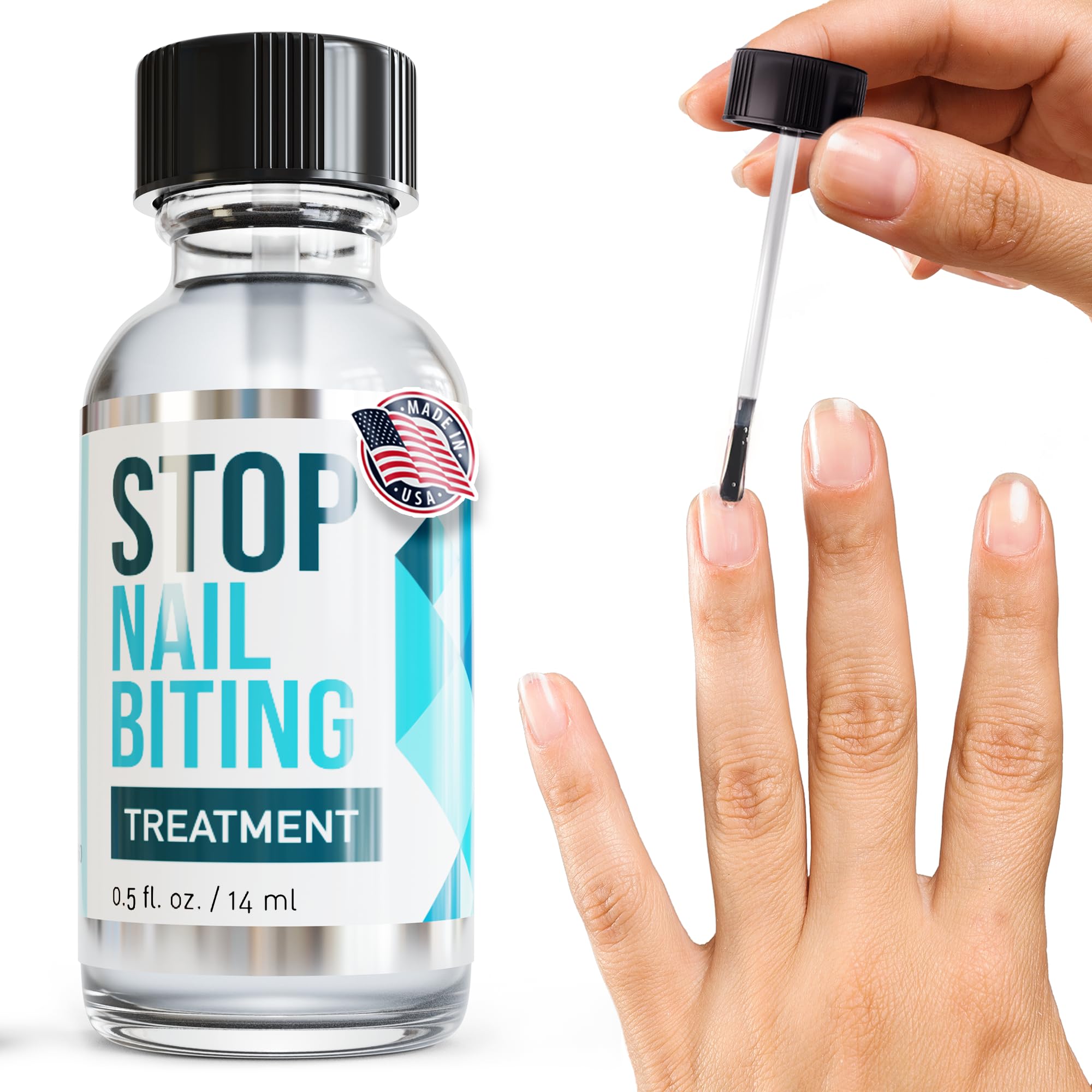 Stop Nail Biting Polish for Kids — Clear Bitter Deterrent, Easy Application (SISQUOC HEALTHCARE, 0.5 fl oz)