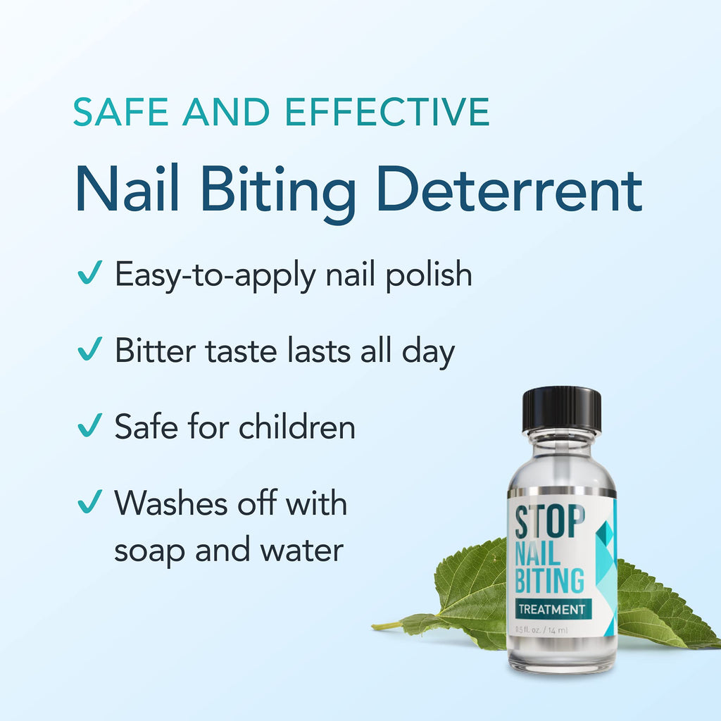 Stop Nail Biting Polish for Kids — Clear Bitter Deterrent, Easy Application (SISQUOC HEALTHCARE, 0.5 fl oz)