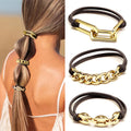 SISYOUP Bracelet Hair Ties – Gold Decorative Ponytail Cuff (3 Colorways)