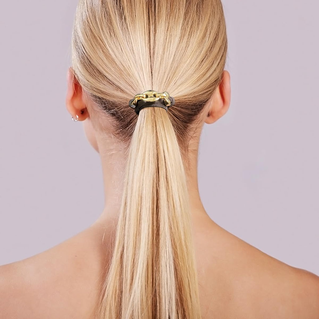 SISYOUP Bracelet Hair Ties – Gold Decorative Ponytail Cuff (3 Colorways)