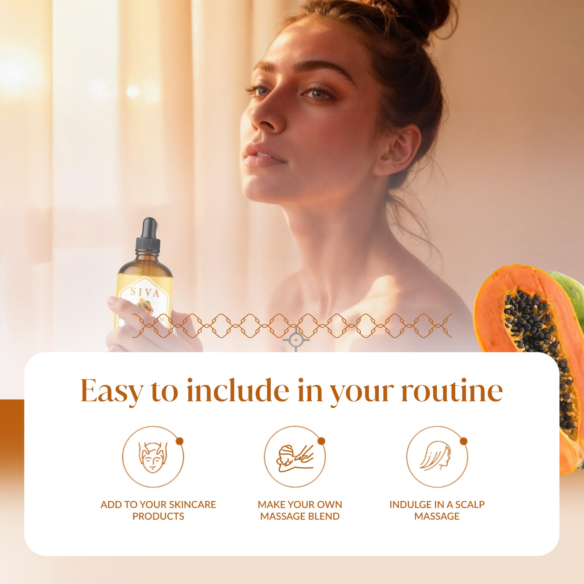 SIVA Papaya Seed Oil 4oz – Premium Cold-Pressed Carrier Oil for Face, Skin & Hair