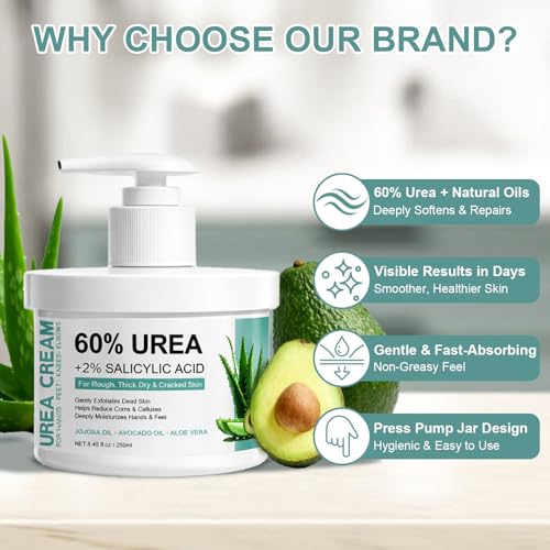 60% Urea Foot Cream with 2% Salicylic Acid – Overnight Heel Repair