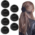 Sizobi Bird Nest Magic Hair Clip Set – 7pc Velvet Black Hair Bun Clips