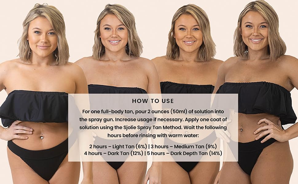 SJOLIE Rapid Spray Tan Solution – Luxe Ultra One Hour Express Tan (Violet Base)