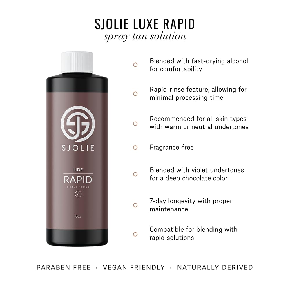 SJOLIE Rapid Spray Tan Solution – Luxe Ultra One Hour Express Tan (Violet Base)