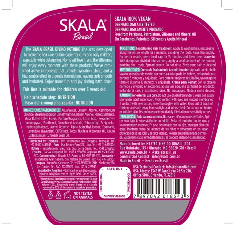 SKALA Expert Divine Little Curls 2-in-1 Treatment Cream 1 kg | Hydration, Shine & Frizz Control