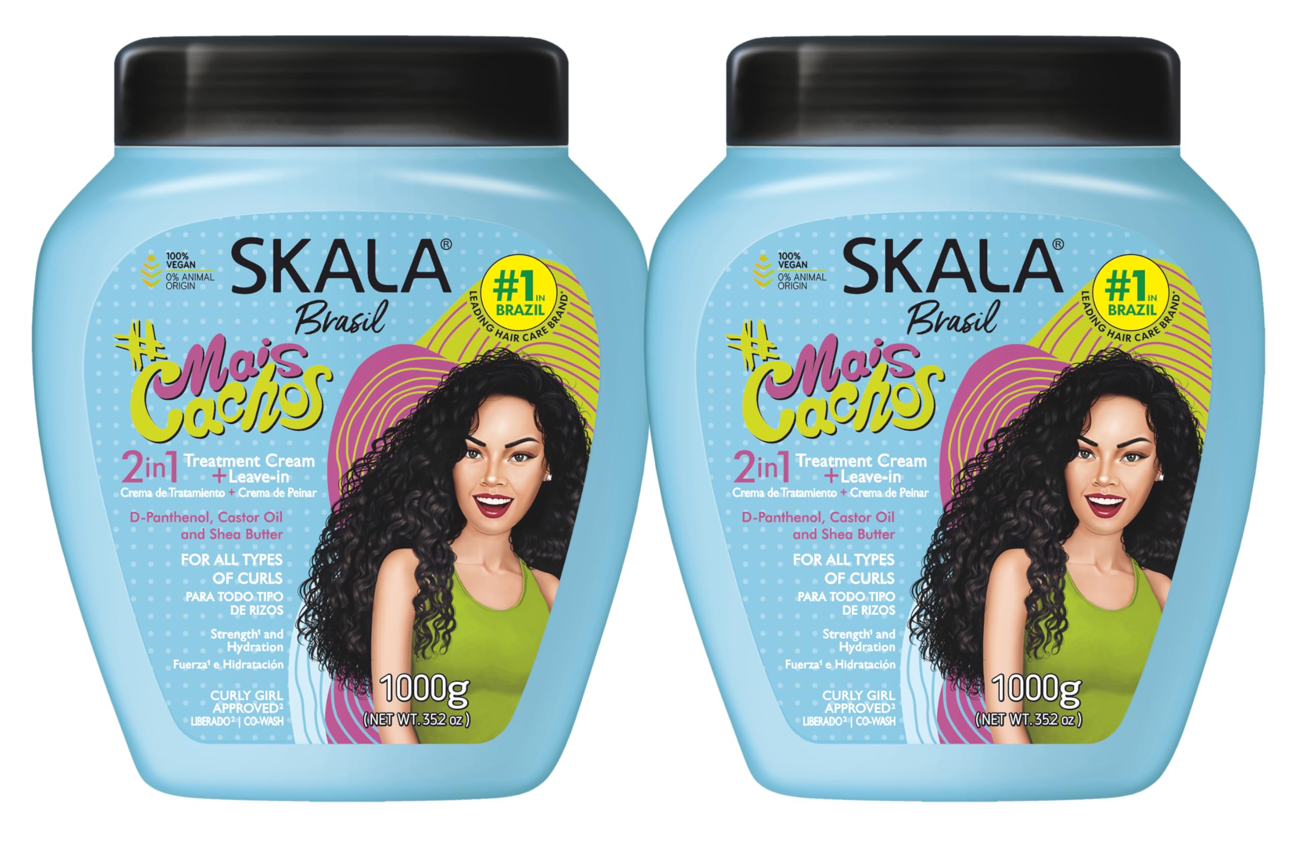 SKALA 2 Pack More Curls Hydrates – 2-in-1 Conditioning Cream & Cream-to-Comb for Curly Hair