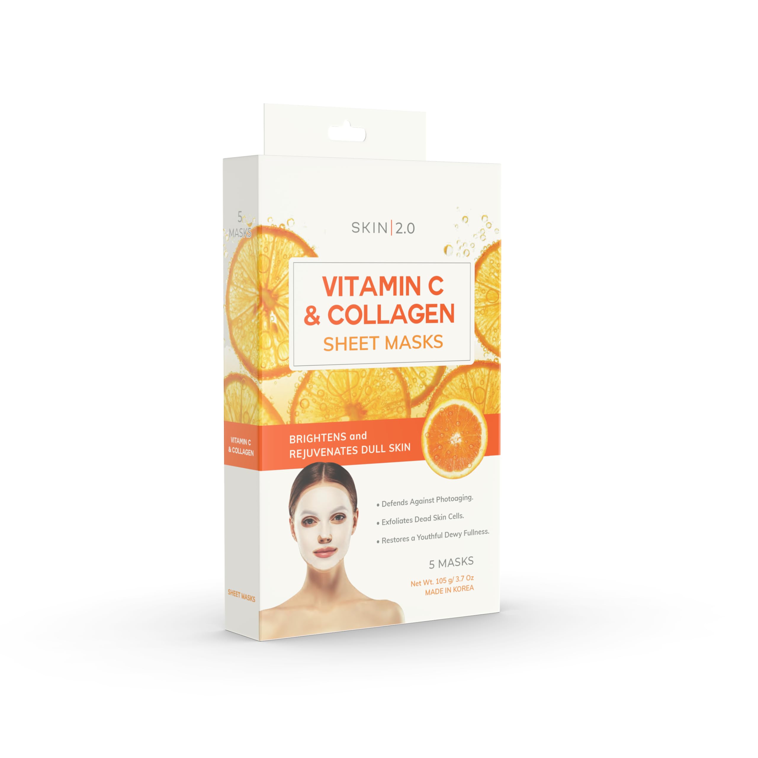 Skin 2.0 Vitamin C & Collagen Sheet Mask – Brighten, Hydrate & Rejuvenate