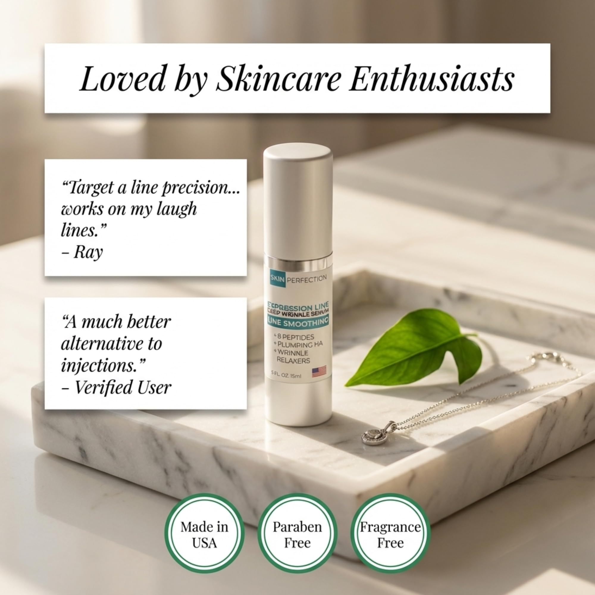 Skin Perfection Multi-Peptide Serum – 8 Clinical-Strength Actives for Expression Lines