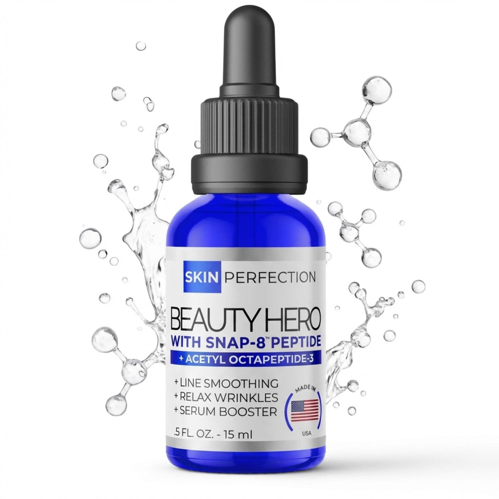 Skin Perfection Snap 8 Peptides Serum for Face - Anti-Aging DIY Booster with Hyaluronic Acid - 0.5oz
