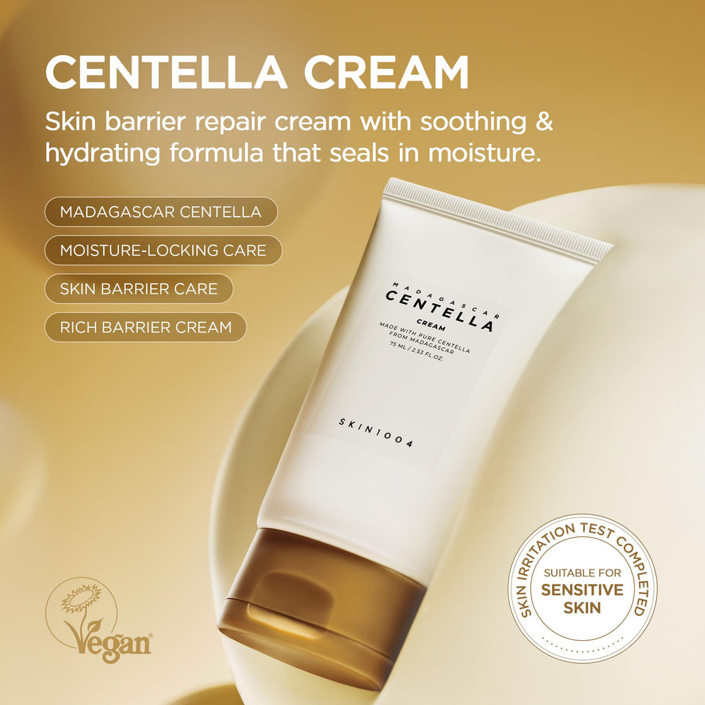 SKIN1004 Madagascar Centella Cream – Daily Moisturizer with Centella Asiatica, 75ml