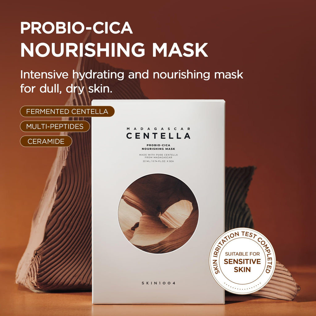 SKIN1004 Probio-Cica Nourishing Mask 23ml (5ea) | Fermented Centella, Ceramides & 9-Peptide Complex