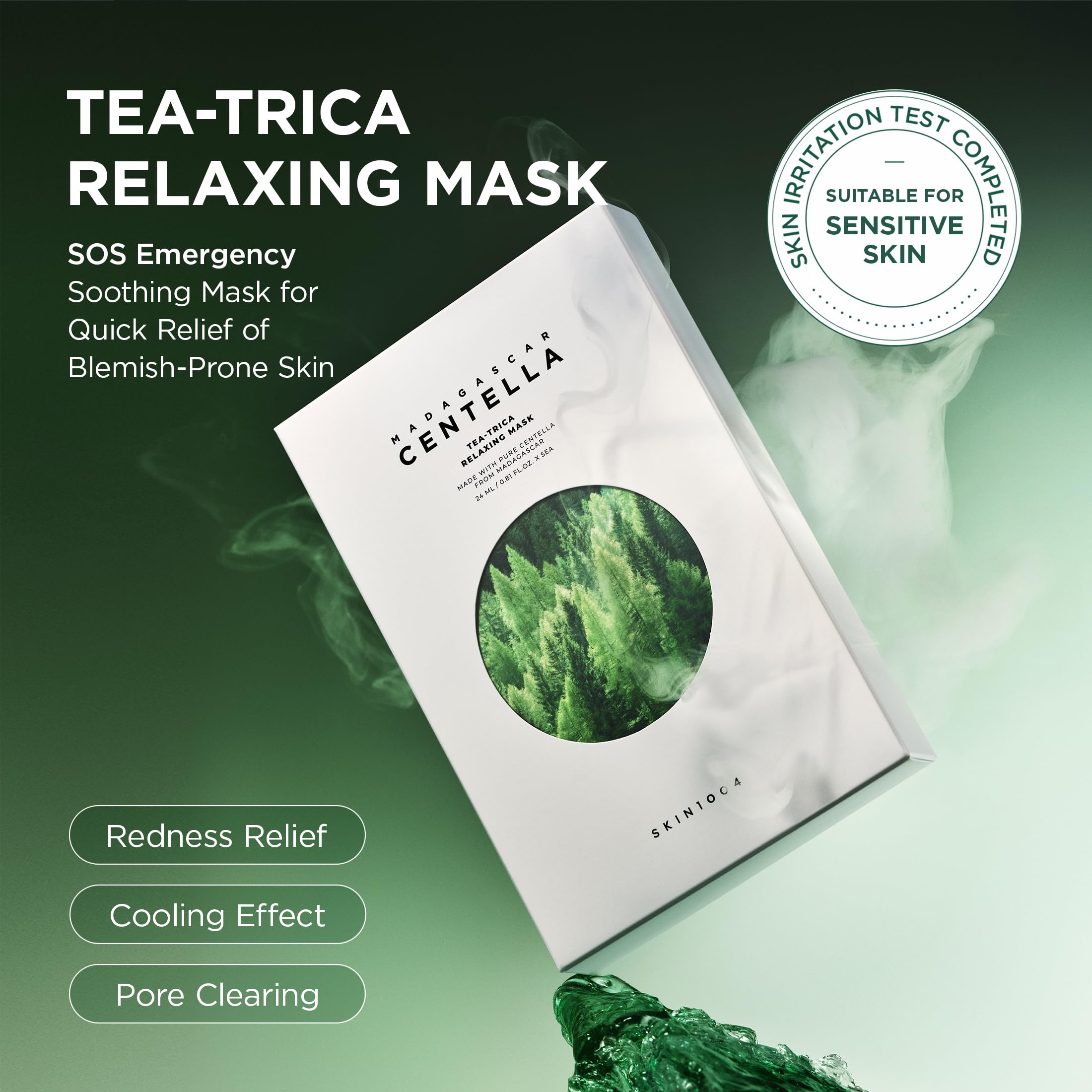 SKIN1004 Tea-Trica Relaxing Mask (5ea) | Pore-Clarifying Sheet Mask